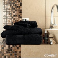 Miami Serviettes 100% coton égyptien 700 g/m² Super Absorbant Main  de bain  Drap de bain  noir  4 X Hand towel - B01JF3V2WM